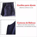 Calça Uniforme Elástico Total Brim Pesado - Azul Marinho