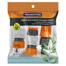 KIT IRRIGAÇÃO TRAMONTINA 4 PEÇAS COM ENGATE RÁPIDO E ESGUICHO REGULÁVEL | JARDIM