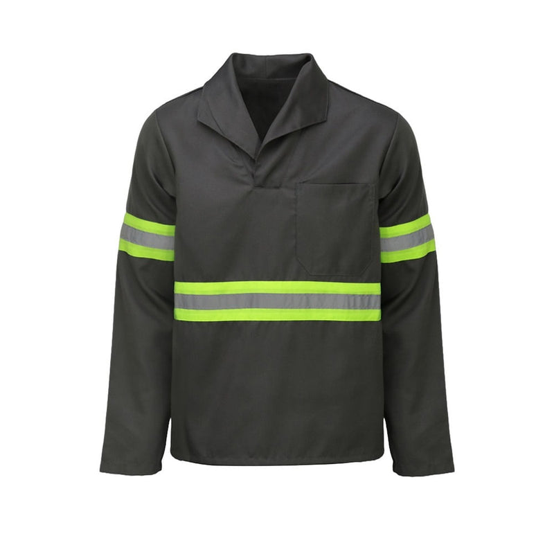Camisa Gola Italiana Manga Longa Cinza Refletiva
