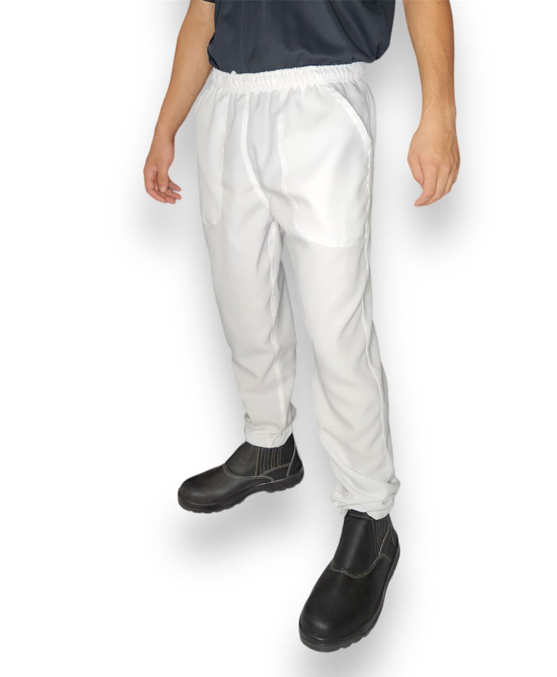 Calça Oxford Elástico e Cordão - Branca