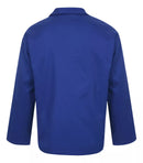 Camisa Jaleco Brim Manga Longa Fechada Uniforme Azul Royal