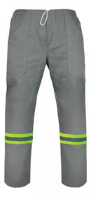 Calça Brim Pesado Cinza Serviço Externo C/ Faixa Refletiva