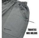 Calça Brim Pesado Cinza Serviço Externo C/ Faixa Refletiva