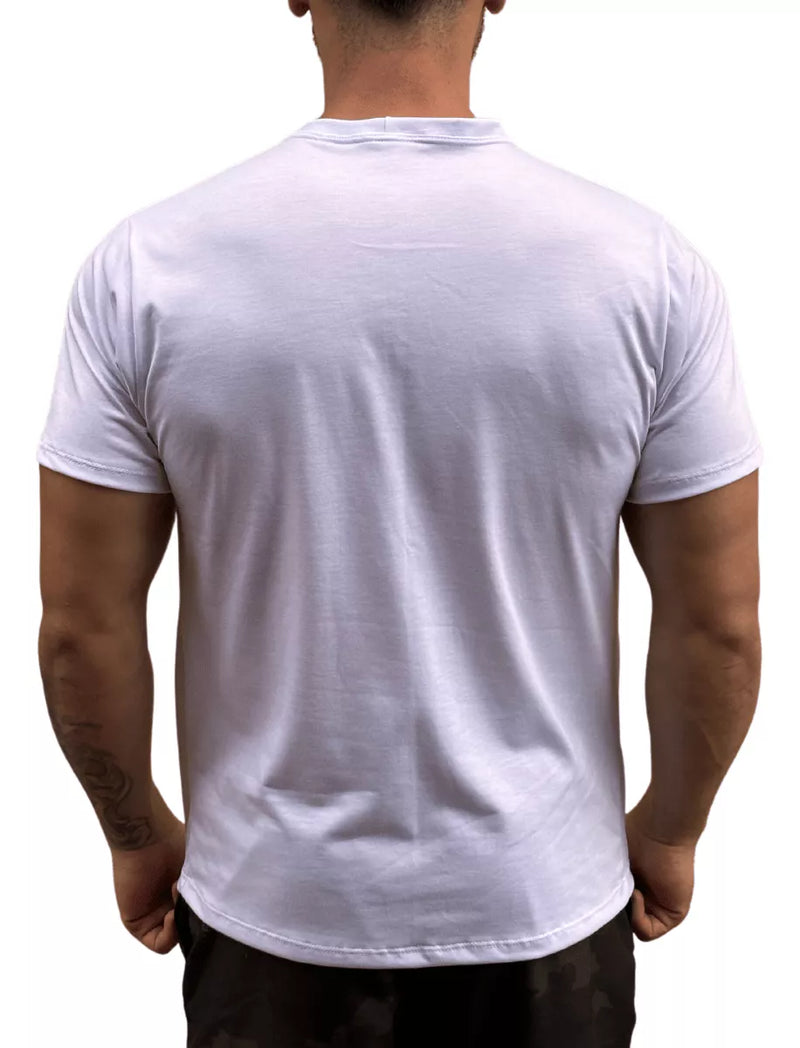 Camiseta Masculina Básica Gola Redonda Malha Pv Anti-pilling - Branca