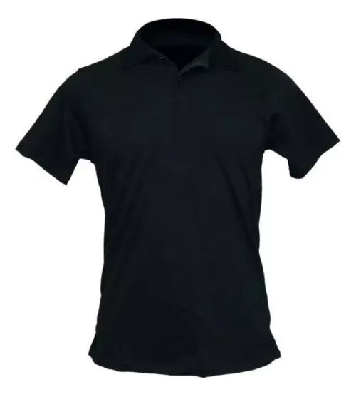 Camisa Polo Básica Masculina Adulto Pique Lisa - Preta