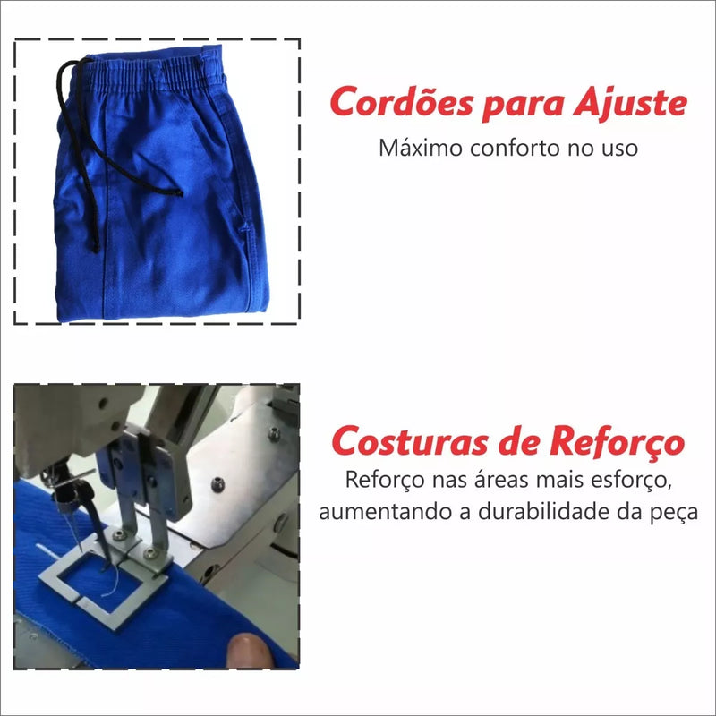 Calça Uniforme Elástico Total Brim Pesado - Azul Royal