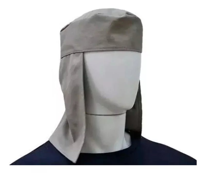 Capuz De Soldador -Touca Árabe De Brim Azul Proteção Ao Sol