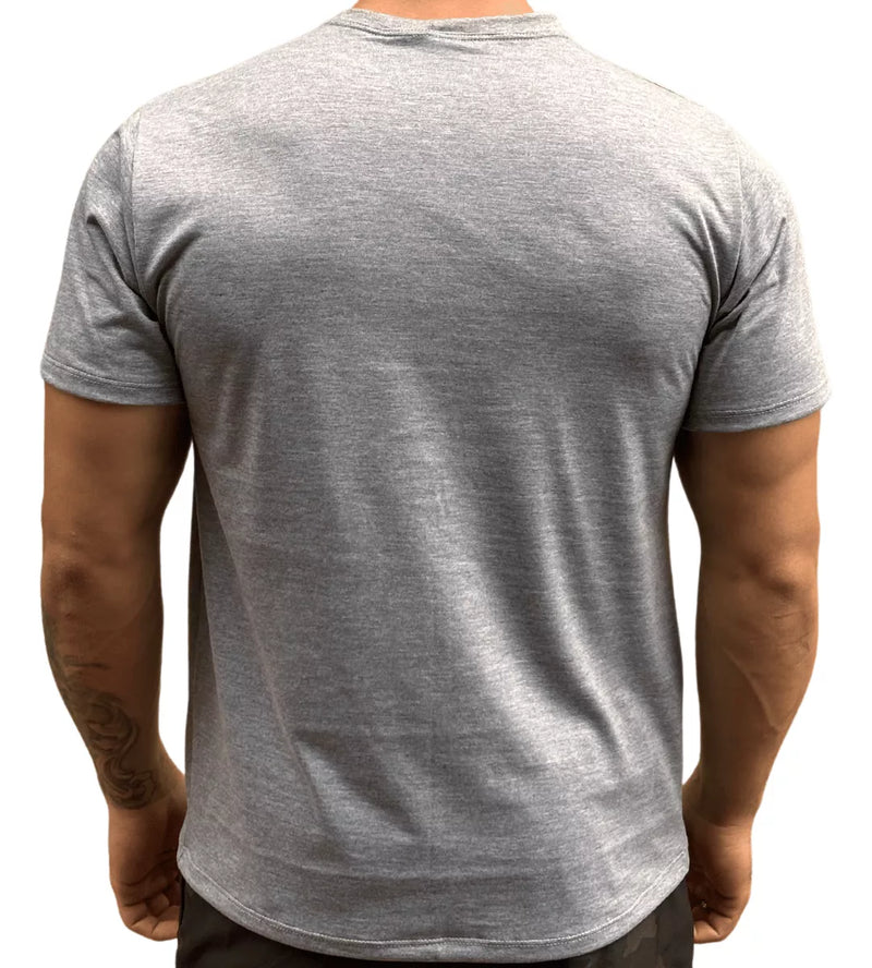 Camiseta Masculina Básica Gola Redonda Malha Pv Anti-pilling - Cinza Mescla