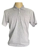 Camisa Polo Básica Masculina Adulto Pique Lisa - Cinza Mescla