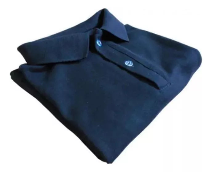 Camisa Polo Básica Masculina Adulto Pique Lisa - Azul Marinho