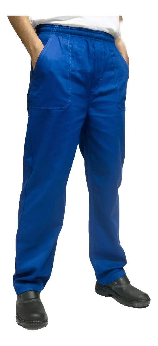 Calça Uniforme Elástico Total Brim Pesado - Azul Royal
