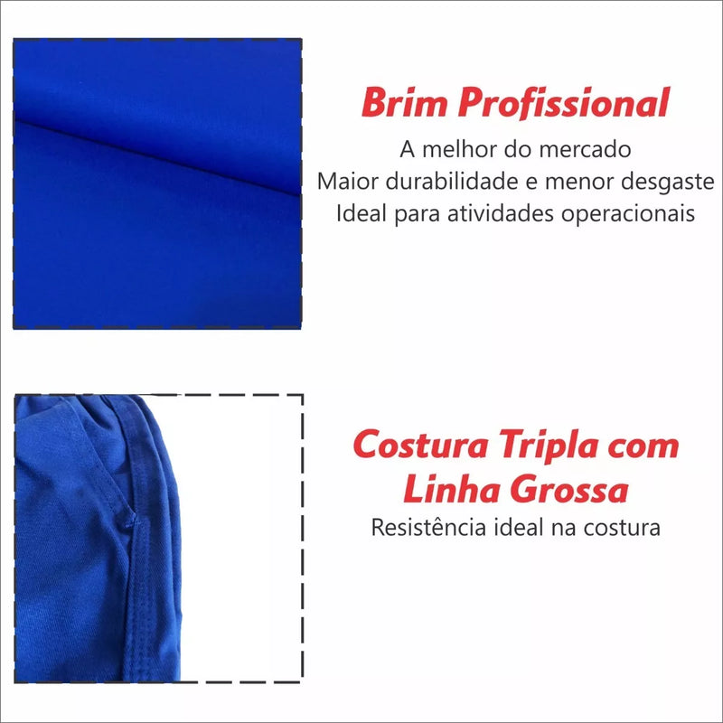 Calça Uniforme Elástico Total Brim Pesado - Azul Royal