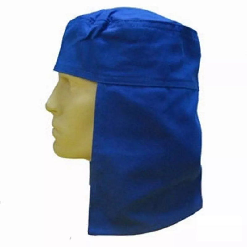 Capuz De Soldador -Touca Árabe De Brim Azul Proteção Ao Sol