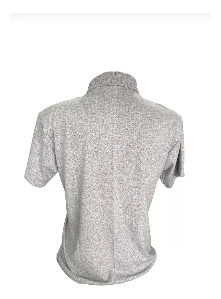 Camisa Polo Básica Masculina Adulto Pique Lisa - Cinza Mescla