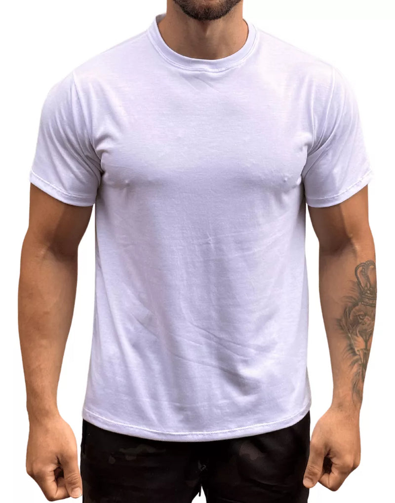 Camiseta Masculina Básica Gola Redonda Malha Pv Anti-pilling - Branca