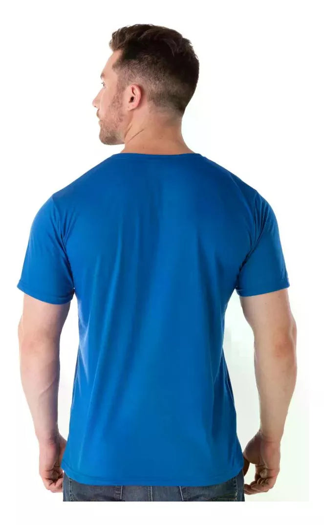 Camiseta Malha Fria Masculina Básica Lisa Camisa Malha Pv - Azul Royal