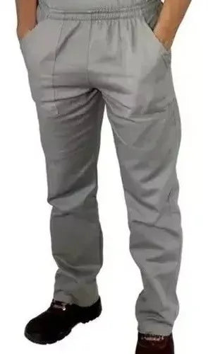 Calça Uniforme Elástico Total Brim Pesado - Cinza
