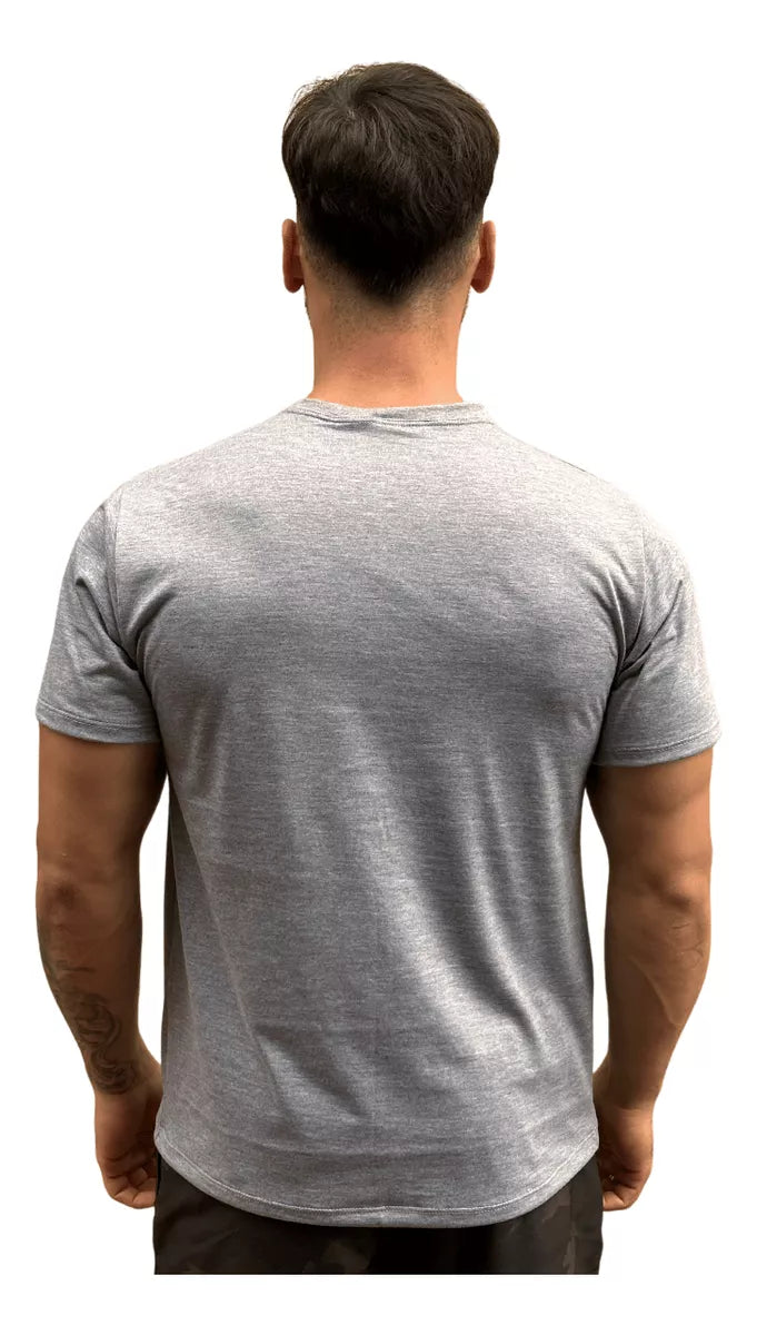 Camiseta Masculina Básica Gola Redonda Malha Pv Anti-pilling - Cinza Mescla