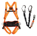 KIT COMPLETO TRABALHO EM ALTURA | CINTO PARAQUEDISTA 3 PONTOS + TALABARTE Y COM ABS | CA INMETRO