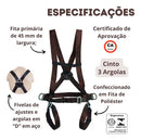 CINTO PARAQUEDISTA 3 ARGOLAS AP 3040 + TALABARTE Y CORRUG COM ABS AP 1050