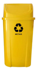 CONJUNTO COLETA SELETIVA 60L COM 5 LIXEIRAS | KIT COMPLETO COM SUPORTE METÁLICO