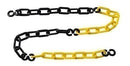 KIT 10 MTS CORRENTE PLASTICA AMARELA E PRETA ELO GRANDE 9MM