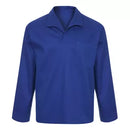 Camisa Jaleco Brim Manga Longa Fechada Uniforme Azul Royal