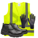 Kit EPI Entregador Bota Segurança + Colete Refletivo + Luva Proteção Trabalho Logística Delivery