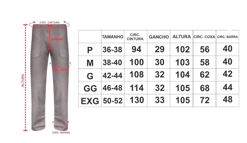 Calça Uniforme Elástico Total Brim Pesado - Azul Marinho