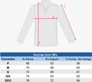 Camisa Jaleco Brim Manga Longa Fechada Uniforme Azul Royal