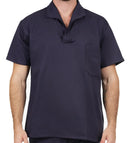 Camisa Brim Manga Curta Uniforme Profissional Azul Marinho