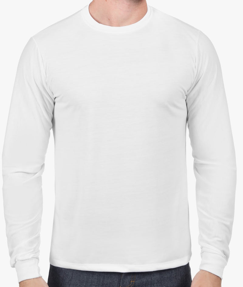 Camiseta Gola Redonda Malha PV Manga Longa - Branca